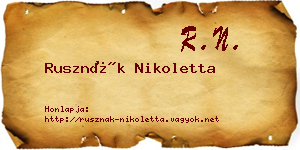 Rusznák Nikoletta névjegykártya